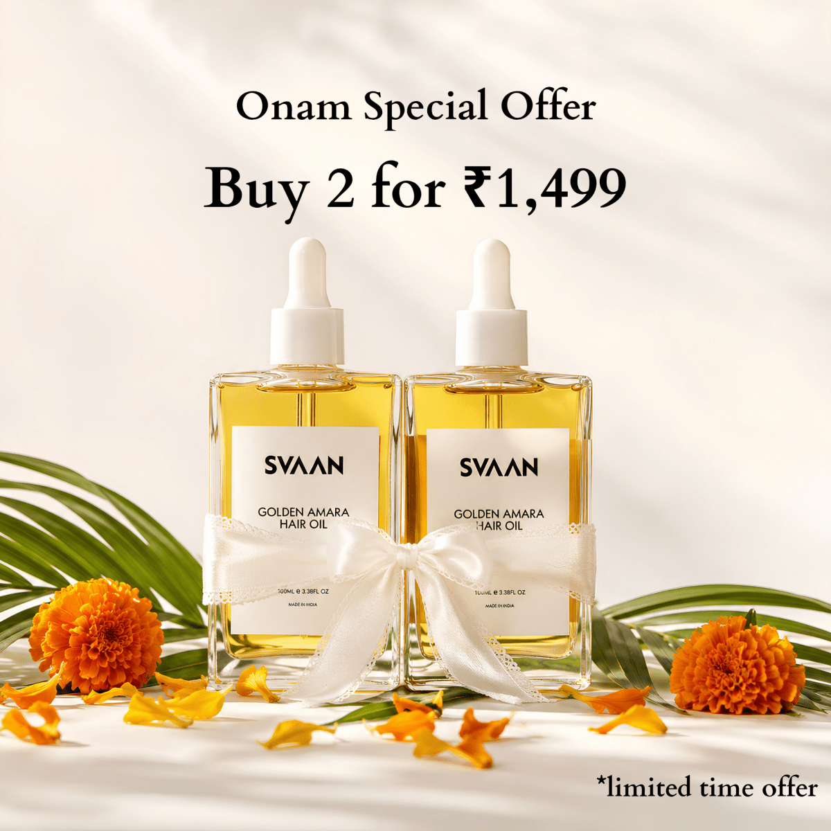 Golden Amara Hair Oil | Double boiled, Lightweight & Natural - SVAAN